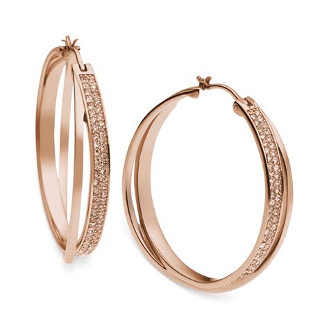 ebay michael kors rose gold earrings|Michael Kors hoop earrings sale.